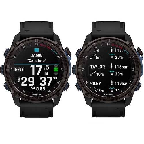 Technologie subwave de la montre de plongée connectée GPS Descent Mk3i 51mm Garmin silicone noir